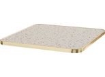 Piano D'appoggio Quadrato In Terrazzo Con Bordo Dorato 60 Cm - Oviala Montmartre