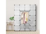 Clanmacy 20 Scatole Sistema Di Scaffalatura Fai Da Te Armadio Armadio Armadio Scaffale Plug-In 142X37X180Cm Bianco