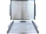 Gardenko Teglia Da Grill In Acciaio Inossidabile 40X29 Cm Perforata Con Manici – Per Verdure, Pesce E Carne, Riutilizzabile, Lavabile In Lavastoviglie