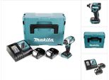 Makita Dtd 154 Rtj 18 V Avvitatore Ad Impulsi A Batteria In Valigetta Makpac + 2X Batterie BL1850 5,0 Ah + Caricatore Rapido DC18RC