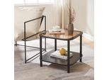 Tavolino 'Latama' Con Ripiano Piano In Vetro Bronzo Tavolo Da Soggiorno 51 X 51 X 45 Cm Quadrato Nero