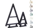 Be4Nature Albero Di Natale In Legno Set Da 2 – Nero, Alberi Artigianali Impregnati Per Interni Ed Esterni, Decorazione Natalizia Da Personalizzare