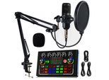 Aiorber Scheda Audio Live Multifunzionale Con Effetti Vocali, Interfaccia Audio Per Podcast, Streaming E Registrazione, Set Completo Di Microfono - Nero