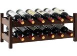 Costway 60,5X24X25 Cm Portabottiglie In Bambù Per 12 Bottiglie, Portabottiglie Con 2 Ripiani, Portabottiglie Per Cantina, Cucina, Bar, Portabottiglie Per Vino (Marrone)