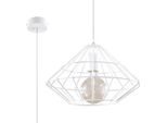 Lampada A Sospensione Umberto Bianco 1Xe27 15W Acciaio 120X32X32Cm Sollux Lighting