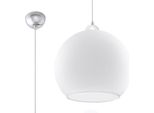 Lampada A Sospensione Ball Bianco 1Xe27 15W Acciaio/Vetro 120X30X30Cm Sollux Lighting