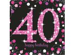 Amscan 9900603 - Servietten Sparkling Celebration 40, 16 StüCk, 33 X 33 Cm, Happy Birthday, Geburtstag