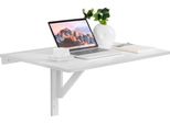 Costway Tavolo Pieghevole Da Parete Tavolo Pieghevole Da Parete 80X60Cm Legno Bianco