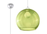 Lampada A Sospensione Ball Verde 1Xe27 15W Acciaio/Vetro 120X30X30Cm Sollux Lighting