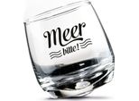 Gilde 2Tlg. Set, Wackelglas, "Meer"", Schriftzug, Glas, Klar, , H. 8,5 Cm, D. 7,5 Cm 46759"