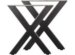 Set Di 2 Gambe Per Tavolo Wiltec In Acciaio Con Profilo A X 72X60Cm In Nero Corse Per Tavolo Telaio Per Tavolo Telaio Per Base A X