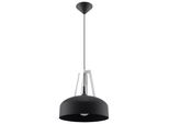 Lampada A Sospensione Casco Bianco/Nero 1Xe27 15W Acciaio/Legno 85X30X30Cm Sollux Lighting