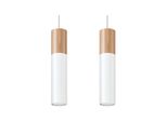 Lampada A Sospensione Pablo 2 Bianco 2Xgu10 10W Acciaio/Legno 90X6X30Cm Sollux Lighting
