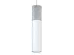 Lampada A Sospensione Borgio 1 Bianco 1Xgu10 10W Acciaio/Cemento 105X8X8Cm Sollux Lighting