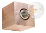 Lampada Da Parete Ariz In Legno Naturale 1Xe27 15W Legna 10X10X10Cm Sollux Lighting