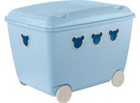 Bear Box Scatola Portagiochi Con Coperchio E Ruote Scatola Portaoggetti Bear 55L Blu