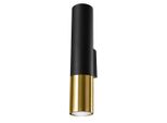 Lampada Da Parete Loopez Nero/Oro 2Xgu10 10W Acciaio 29X8X6Cm Sollux Lighting
