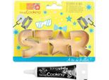 Formine Per Biscotti In Acciaio Inox Stella + Penna Nera Per Glassa