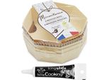 4 Stampi Rotondi In Legno Per Torte + Pennarello Nero Per Glassa
