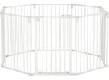 Pawhut Recinto Per Cani All'aperto Cancelletto Di Sicurezza Con Porta Cancelletto Di Sicurezza Per Caminetto Flessibile Pieghevole 8 Pannelli Ciascuno 60 X 76 Cm Bianco