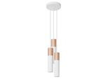 Lampada A Sospensione Pablo 3P Bianco 3Xgu10 10W Acciaio/Legno 100X20X20Cm Sollux Lighting