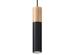 Lampada A Sospensione Pablo Nero 1Xgu10 10W Acciaio/Legno 105X8X8Cm Sollux Lighting