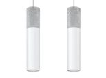 Lampada A Sospensione Borgio 2 Bianco 2Xgu10 10W Acciaio/Cemento 90X6X30Cm Sollux Lighting