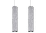Lampada A Sospensione Luvo 2 2Xgu10 10W Calcestruzzo 90X6X30Cm Sollux Lighting