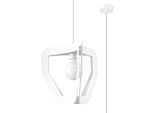 Lampada A Sospensione Tres Bianco 1Xe27 15W Acciaio 130X33X33Cm Sollux Lighting