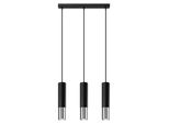 Lampada A Sospensione Loopez 3L Nero/Cromo 3Xgu10 10W Acciaio 90X6X45Cm Sollux Lighting