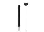 Lampada A Sospensione Wezyr 1 Nero 1Xg9 8W Acciaio/Vetro 120X8X8Cm Sollux Lighting