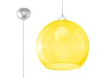 Lampada A Sospensione Ball Giallo 1Xe27 15W Acciaio/Vetro 120X30X30Cm Sollux Lighting