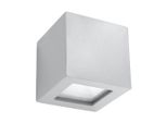 Lampada Da Parete In Ceramica Leo Grigio 1Xe27 15W Ceramica/Vetro 14X14X14Cm Sollux Lighting