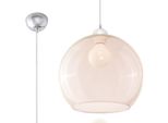 Lampada A Sospensione Ball Champagne 1Xe27 15W Acciaio/Vetro 120X30X30Cm Sollux Lighting
