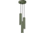 Lampada A Sospensione Karbon 3P Verde Oliva 3Xgu10 10W Alluminio 108X19.5X19.5Cm Sollux Lighting