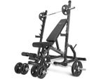 Marbo Sport - Set MS24_2.0_83KG | Panca Bifacciale + Supporto Multilivello (2 Pezzi) + Barra E Set Di Piastre Pesi 83 Kg