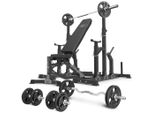 Marbo Sport - Set MS11_2.0_83KG | Panca Pesi Regolabile Bifacciale + Cavalletti Regolabili + Barra E Piatto Pesi 83 Kg