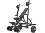 Marbo Sport - Set MS24_2.0_113KG | Panca Bifacciale + Supporto Multilivello (2 Pezzi) + Barra E Set Di Piastre Pesi 113 Kg