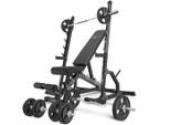 Marbo Sport - Set MS24_2.0_83KG_G | Panca Bifacciale + Supporto Multilivello (2 Pezzi) + Barra Gommata E Set Di Piastre Pesi 83 Kg