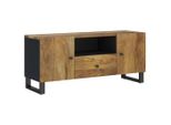 Mobile Tv 105X33,5X46 Cm In Legno Massiccio Di Mango E Materiale A Base Di Legno