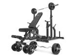 Marbo Sport - Set MS2_2.0_113KG | Panca Bifacciale + Cavalletti Regolabili + Barra E Piatto Pesi 113 Kg