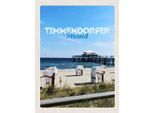 Vianmo Insegna In Legno 40X30 Cm Timmendorfer Strand StrandköRbe Meer