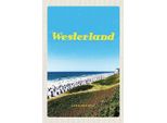 Vianmo Insegna In Legno 18X12 Cm Westerland Strand Meer StrandköRbe