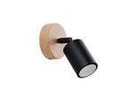 Lampada Da Parete Verdo Nero 1Xgu10 10W Acciaio/Legno 16X10X16Cm Sollux Lighting
