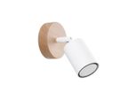 Lampada A Parete Verdo Bianco 1Xgu10 10W Acciaio/Legno 16X10X16Cm Sollux Lighting