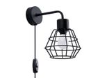 Lampada Da Parete Suba Nero 1Xe14 10W Acciaio 23X23X15Cm Sollux Lighting