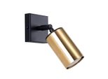 Lampada Da Parete Winx Nero/Oro 1Xgu10 10W Acciaio 18.5X8X8Cm Sollux Lighting