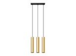 Lampada A Sospensione Lagos 3 Oro Lucido 3Xgu10 10W Acciaio 90X6X45Cm Sollux Lighting
