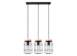 Lampada A Sospensione Gotto 3L 3Xe27 15W Acciaio/Legno 115X15X60Cm Sollux Lighting