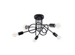 Lampadario Loop 5 Nero 5Xe27 15W Acciaio 35X55X55Cm Sollux Lighting